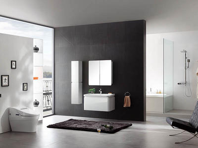 High-grade gloss white painting factory modern bathroom vanity suite LD-G1001