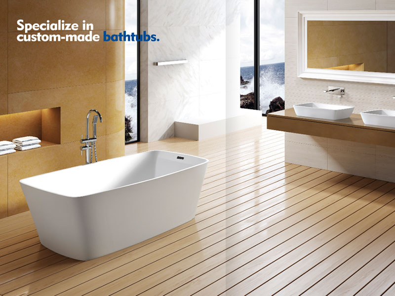 Solidsurface freestanding bathtub soaking tub OE-015