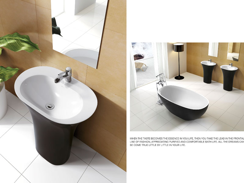 Classical solidsurface free standing bathtub and bathroom ensuite solution OE-001 family